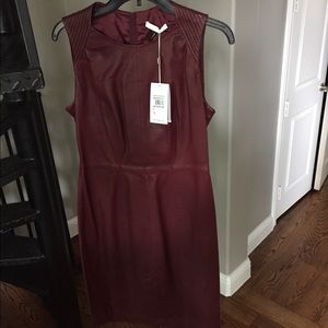 Hugo Boss Crimson Leather Dress